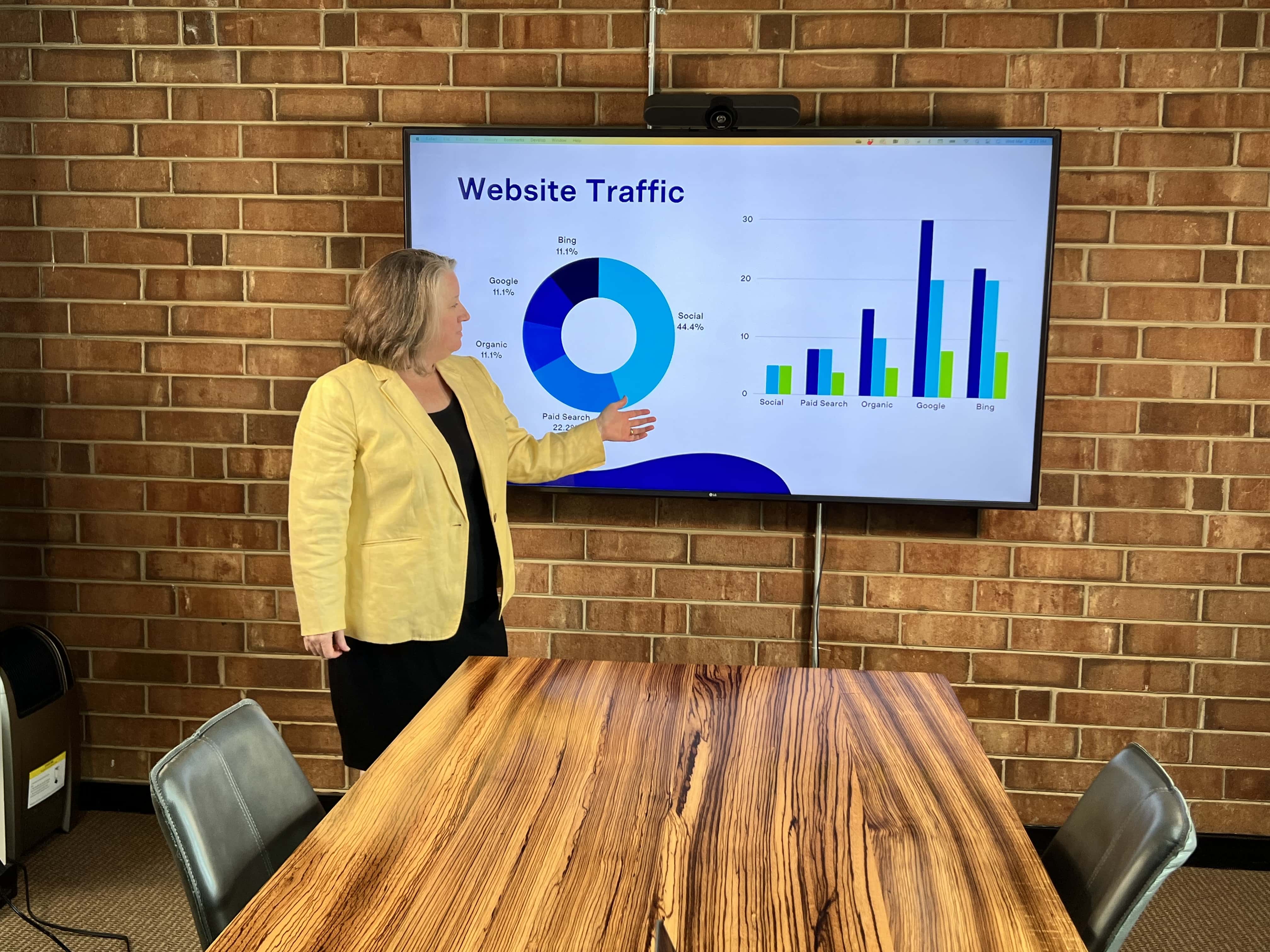 Kelly at New Path shows off results after website development project